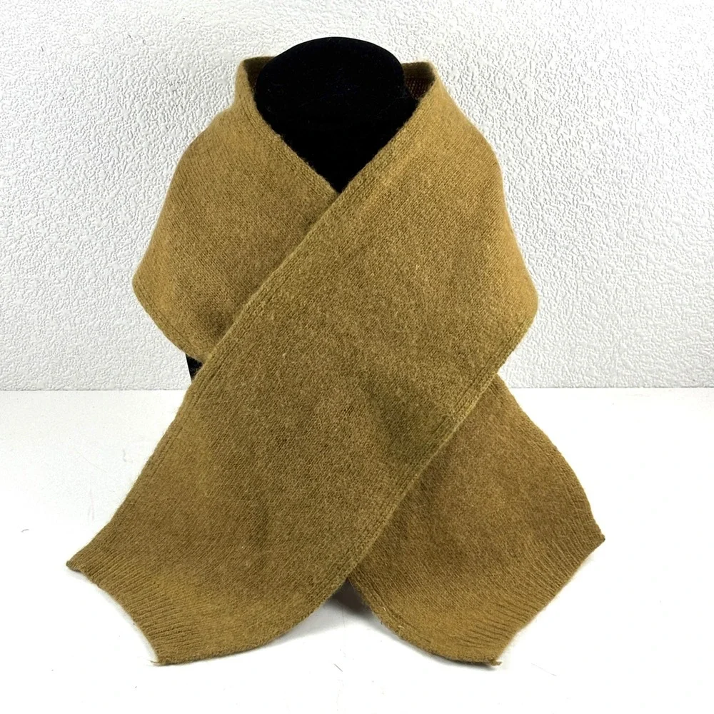 Lambswool Angora Scarf Unisex OS Brown Knit Winter Accessory Cozy Warm Fall Soft